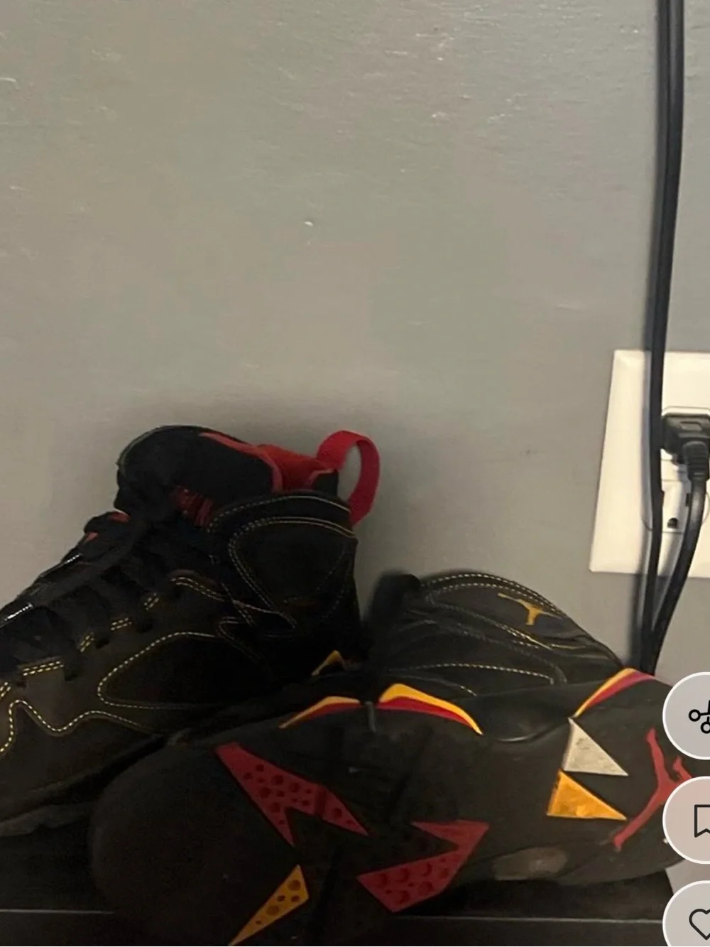 Kids Black and Red Athletic Sneakers Jordan’s 7